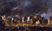 Francesco Guardi Fire in the San Marcuola Oil Depot oil on canvas